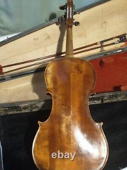 Violine Antique Vintage Avec Boîtier En Bois Bow Estate Find