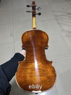 Violon 4/4 à la flamme très intense fabriqué à la main en taille réelle avec étui et archet 042703