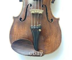 Violon Ancien Vieille Fiddle Vintage Antique avec Archet et Étui Taille 4/4