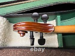 Violon Stradivarius d'occasion, copie de 1713, taille 1/2 ou 3/4 avec étui ancien allemand de style vintage.