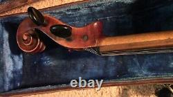 Violon Vieux 4/4 Fiddle Vintage Antique Utilisé Dans Le Dos Incrusté