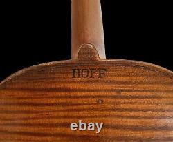 Violon antique vintage de taille entière Hopf 4/4 des années 1860 avec étui