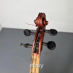 Violon en bois ancien des années 1800 fabriqué à la main 4x4 Instrument 23