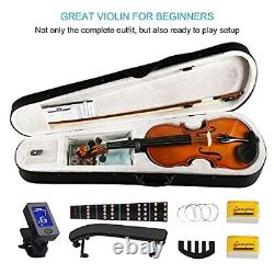 Violon pour enfants adultes débutants de qualité supérieure fabriqué à la main, prêt pour un violon 1/4.
