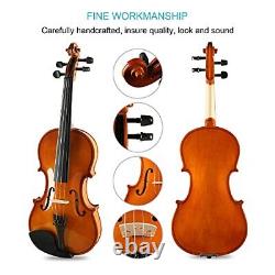 Violon pour enfants adultes débutants, violon enfant premium fabriqué à la main, prêt en taille 1/4.