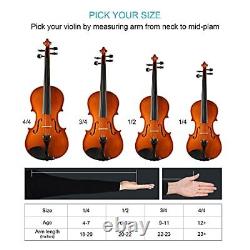 Violon pour enfants adultes débutants, violon enfant premium fabriqué à la main, prêt en taille 1/4.