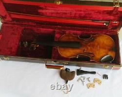 Vtg / Antique Antonius Stradiuarius 4/4 Violon Avec Bow & Case Allemagne Made Nice