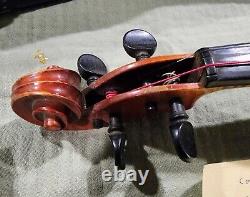 Vtg Antique Copie D'antonius Stradivarius Fabriqué En Allemagne Violon Allemand Avec Boîtier